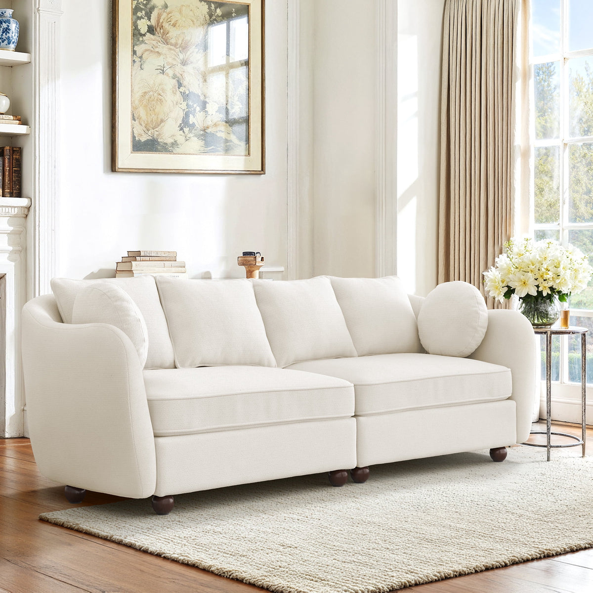 SOLIA 90" 3-Seat Curved Modular Sectional Sofa Couch
