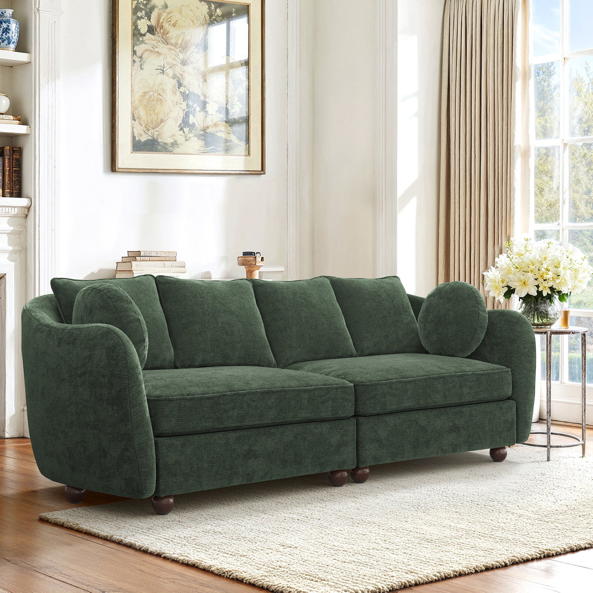 SOLIA 90" 3-Seat Curved Modular Sectional Sofa Couch