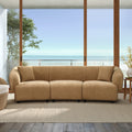 Christopher Knight Home 98.5" Curved Contemporary 3-Seat Sofa with Upholstered Plush Seating, Mocha