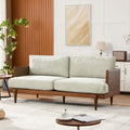 Christopher Knight Home Vintage 72? Rattan 3-Seat Sofa with Solid Wood Frame, High-Rebound Cushions, Light Green