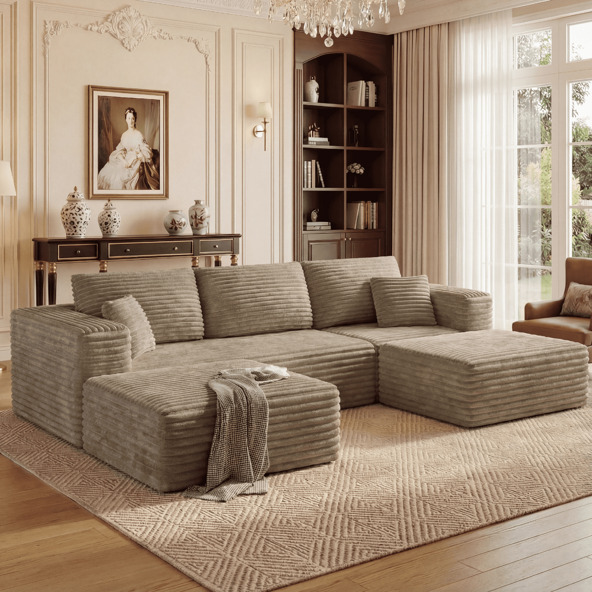 SOLIA 108" U-Shaped Cloud Modular Sectional Couch