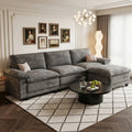 DoMaDing 108" L Shaped Modular Sectional Cloud Sofa, Sofa Couch for Living Room, Comfortable Couch with Modular Design, Sturdy Frame, Dark Gray
