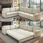 SOLIA 88.2" 5-Seat Modular Sleeper Sectional Sofa Bed Chenille with Chaise Lounge
