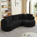 SOLIA 121" L-Shaped Cloud Modular Sectional Couch Corduroy with Chaise Lounge