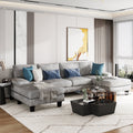  Chenille U Shaped Sectional Sofa, Gray