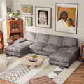 SOLIA U-Shaped Cloud Modular Sectional Couch Chenille with Double Chaise