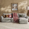 Goosea 106'' Oversized Down Blend Sofa, Cushions Filled with a Feather Blend , Modern Comfort Sofa for Living Room, Grey