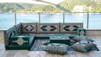 Green Sleeper Couch, L Shaped Sofa, Turkish Sofa Set, Diwan Sofa, Arabic Majlis, Floor Sofa Couch, Meditation Floor Cushions