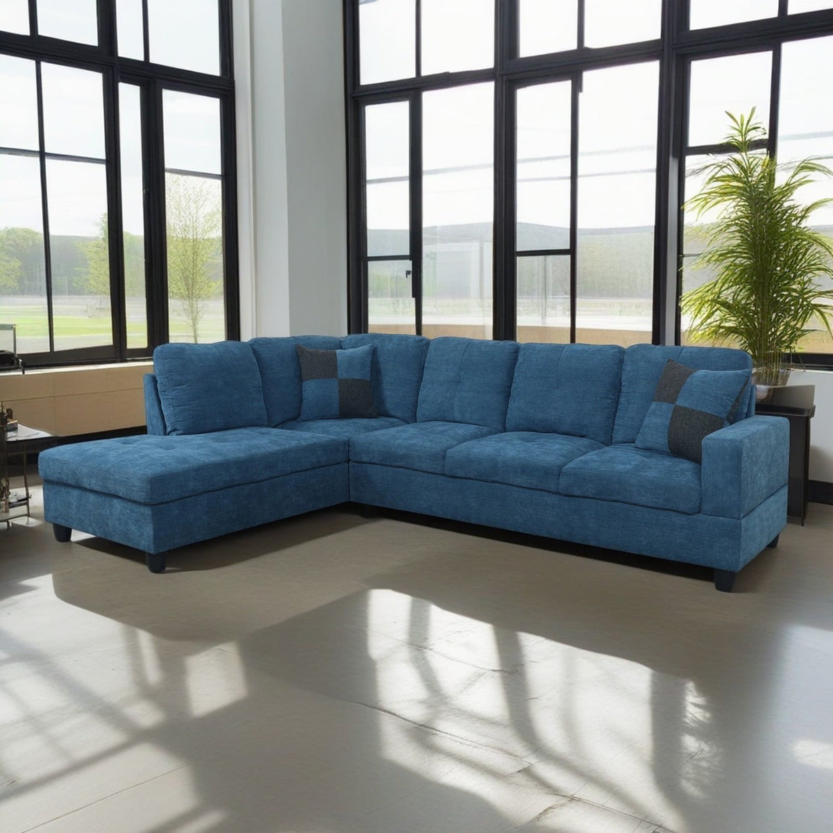 SOLIA L-Shaped Modular Sectional Sofa Couch with Movable Ottoman