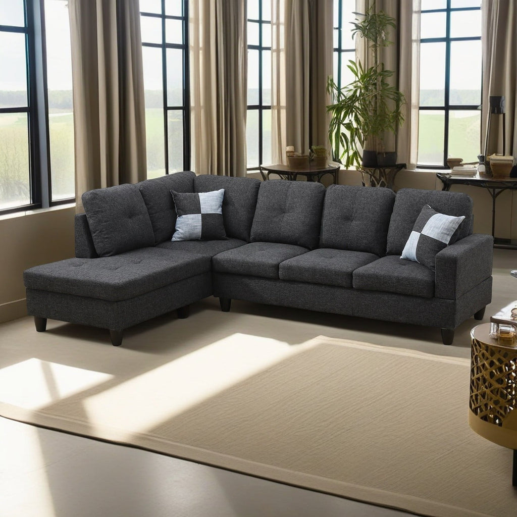 SOLIA L-Shaped Modular Sectional Sofa Couch with Movable Ottoman