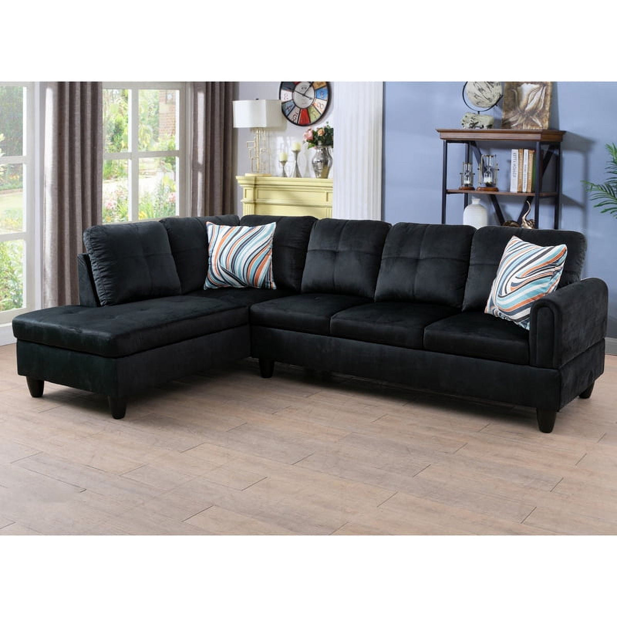 SOLIA L-Shaped Modular Sectional Sofa Couch with Movable Ottoman