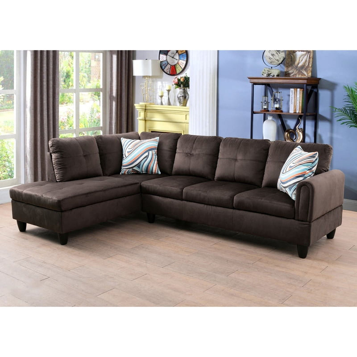 SOLIA L-Shaped Modular Sectional Sofa Couch with Movable Ottoman