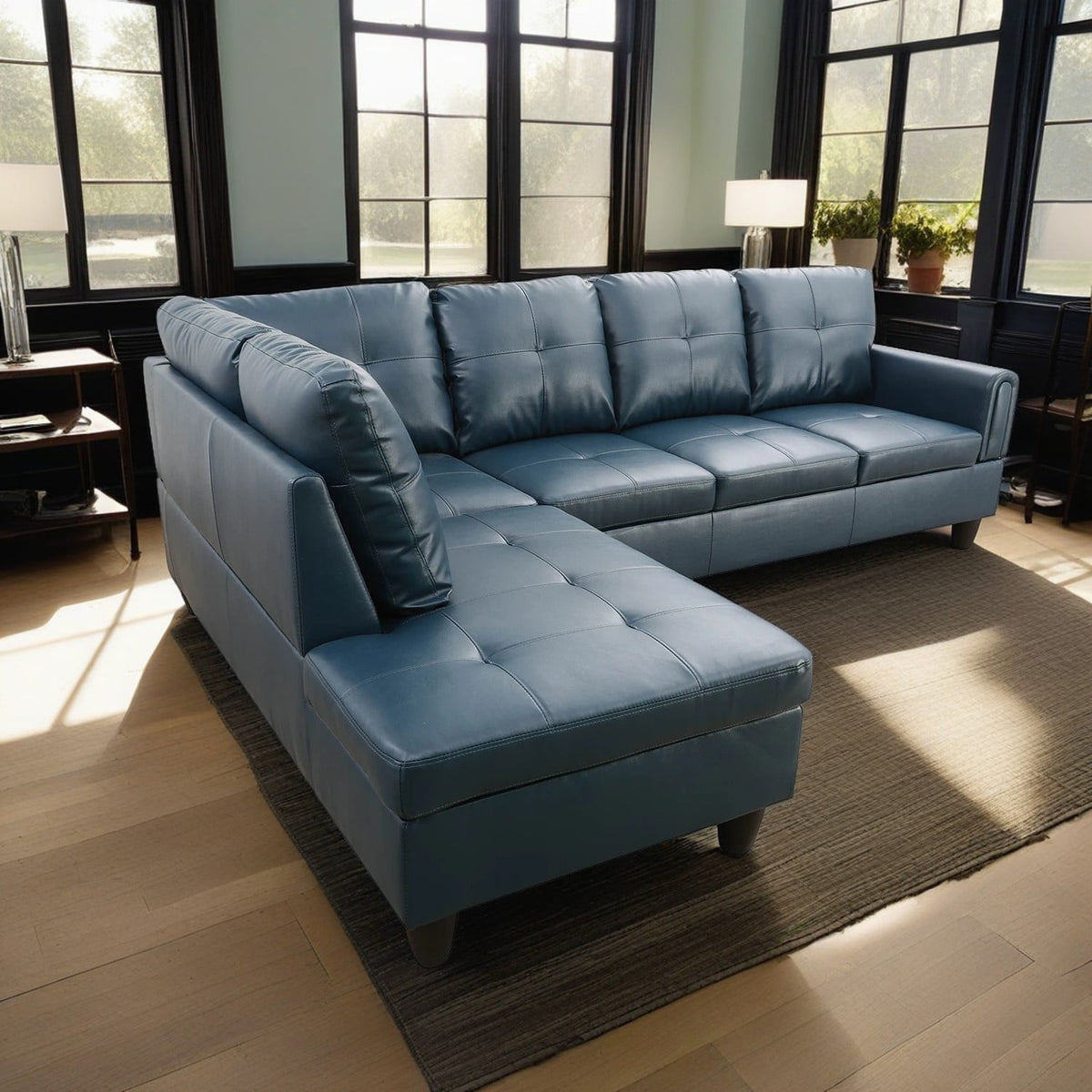 SOLIA L-Shaped Modular Sectional Sofa Couch with Movable Ottoman