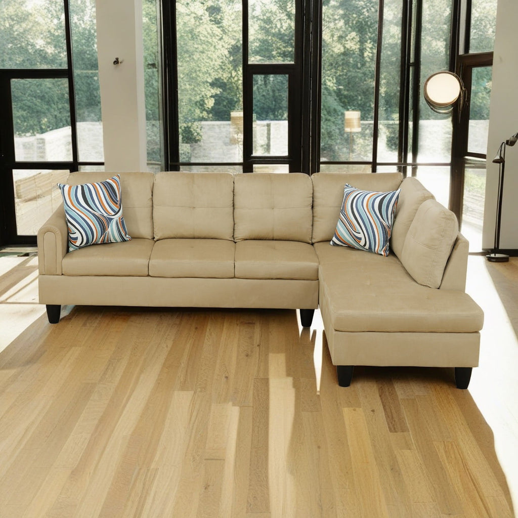 SOLIA L-Shaped Modular Sectional Sofa Couch with Movable Ottoman