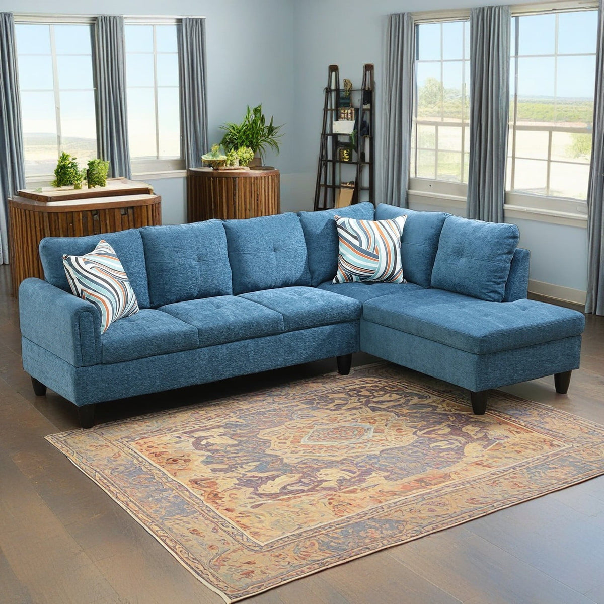 SOLIA L-Shaped Modular Sectional Sofa Couch with Movable Ottoman