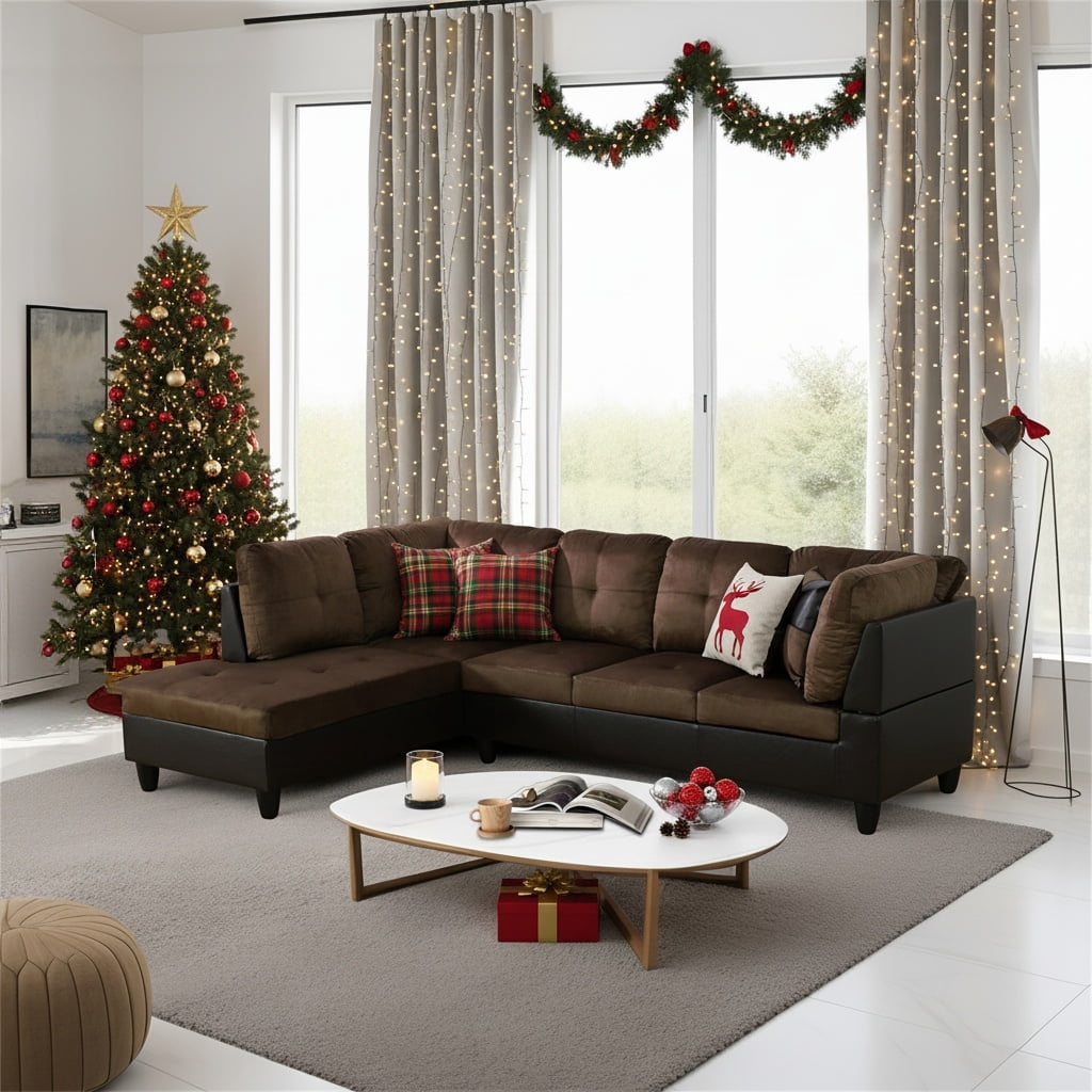SOLIA L-Shaped Modular Sectional Sofa Couch with Movable Ottoman