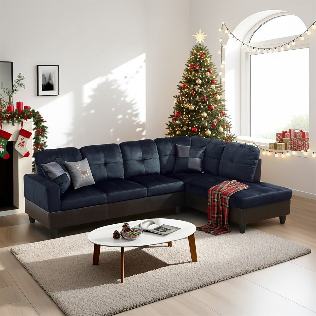 SOLIA L-Shaped Modular Sectional Sofa Couch with Movable Ottoman