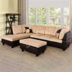SOLIA L-Shaped Modular Sectional Sofa Couch with Movable Ottoman