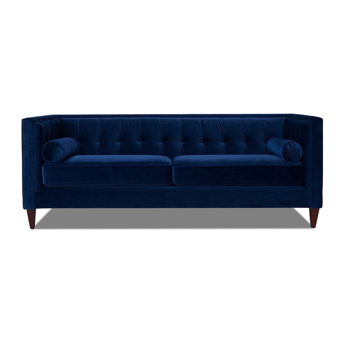 Jack 84" Tufted Tuxedo Sofa Double Cushion Navy Blue