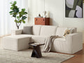 SOLIA 133.4" 4-Seat U-Shaped Cloud Modular Sectional Couch Corduroy with Movable Ottoman