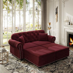  Modular Sectional Sofa, 4 Seat Velvet Sofa Couch Convertible Sofa Bed for Living Room Red