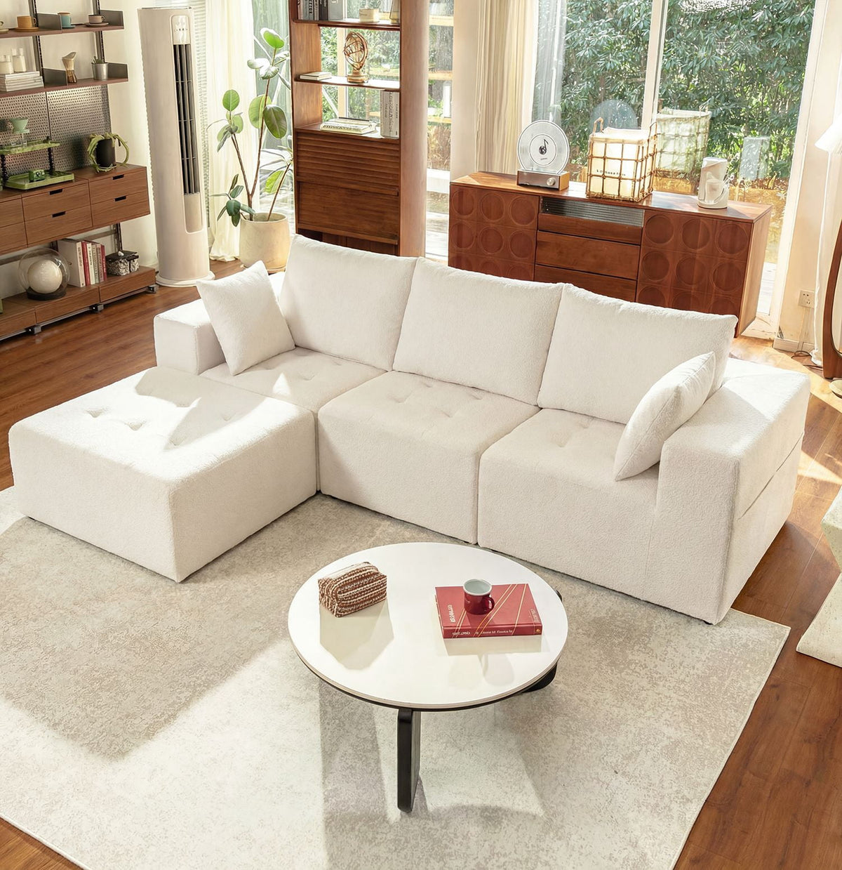 SOLIA U-Shaped Sleeper Sectional Sofa Bed Chenille
