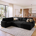 SOLIA U-Shaped Sleeper Sectional Sofa Bed Velvet