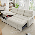 SOLIA L-Shaped Sleeper Sectional Sofa Bed Chenille with Chaise Lounge