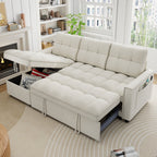 SOLIA L-Shaped Sleeper Sectional Sofa Bed Chenille with Chaise Lounge