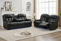 2PCS Power Zero Gravity Reclining Sofa Set with Bass Speaker,Wireless Charger,USB/Type C Ports,LED Light,Cup Holder,Storage Console Faux Leather Electric Recliner Sofa and Loveseat,5 Seater,Black