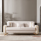 SOLIA 87" Modular Sleeper Sectional Sofa Bed with Storage Ottoman