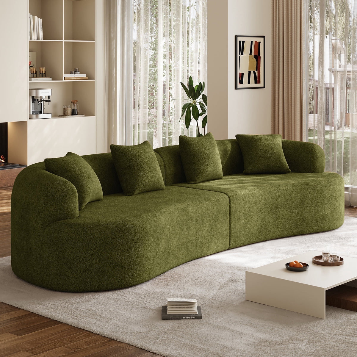 SOLIA 106.5" Curved Cloud Modular Sectional Couch Chenille