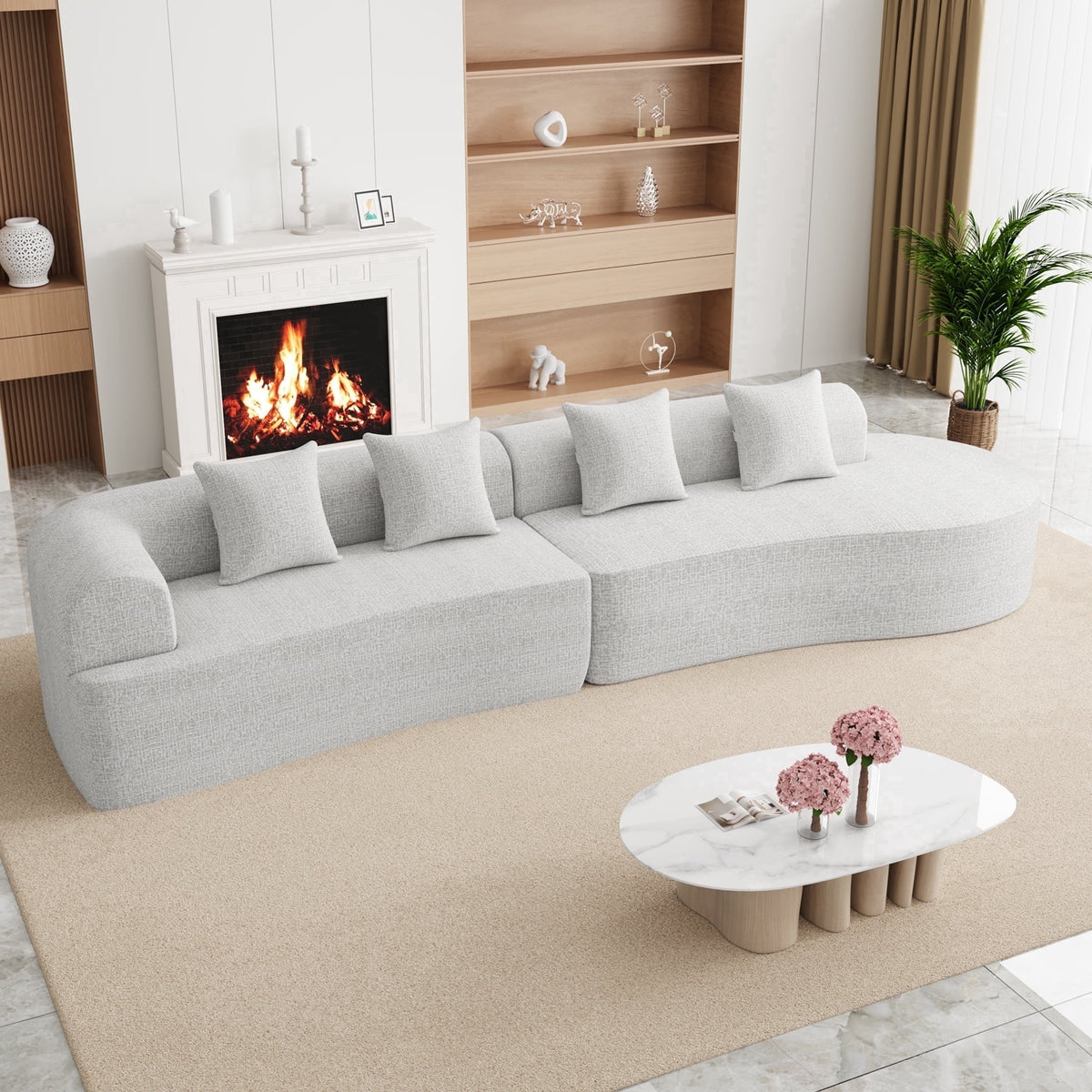 SOLIA 106.5" Curved Cloud Modular Sectional Couch Chenille