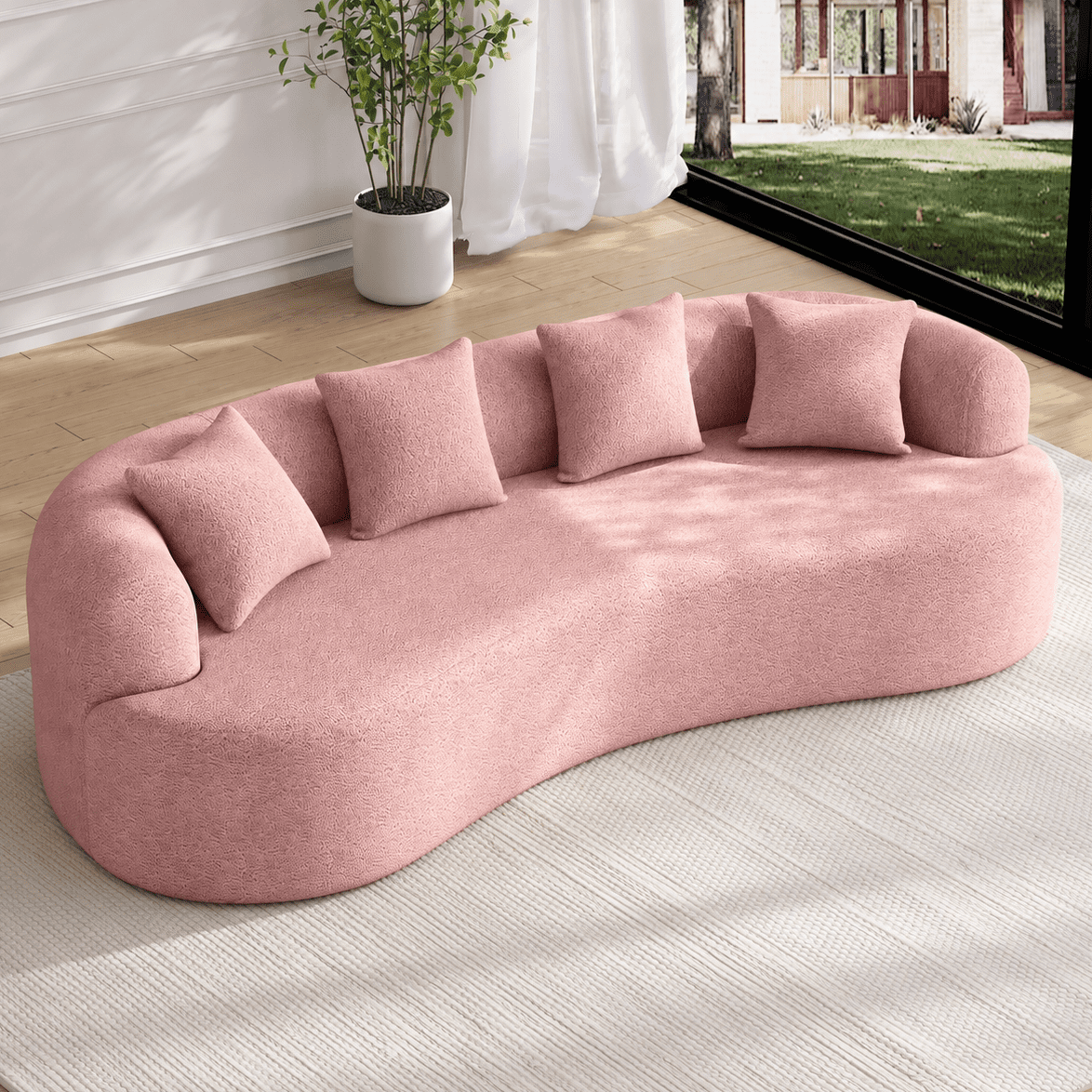 SOLIA 106.5" Curved Cloud Modular Sectional Couch Chenille