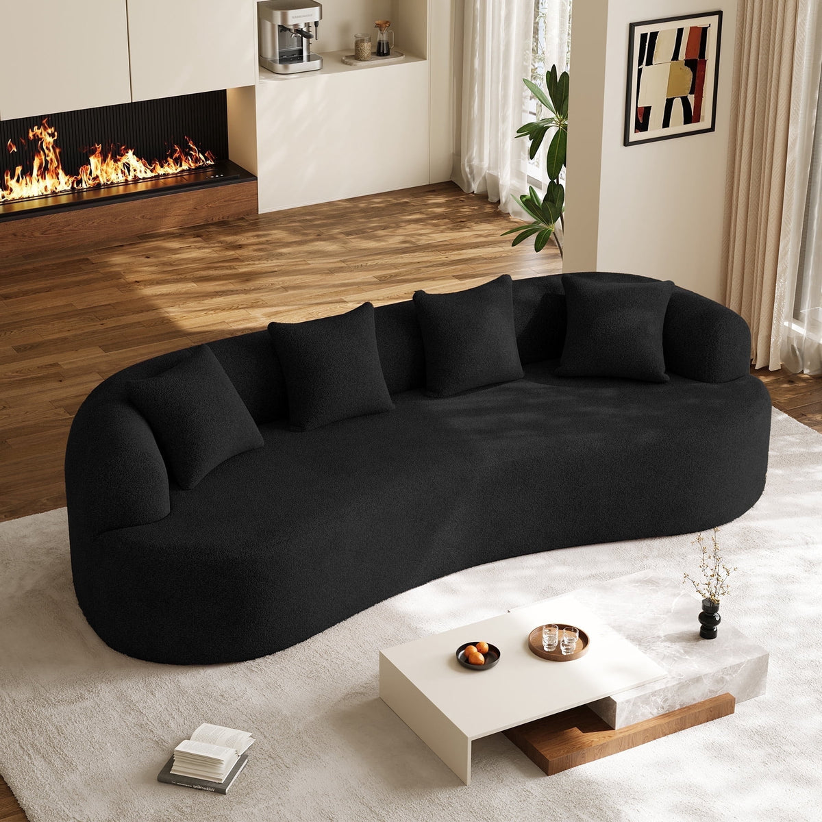 SOLIA 106.5" Curved Cloud Modular Sectional Couch Chenille