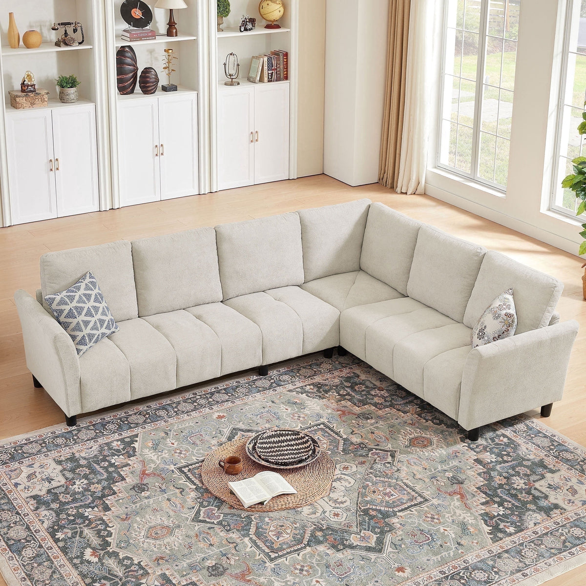 SOLIA 102" 6-Seat L-Shaped Modular Sectional Sofa Couch