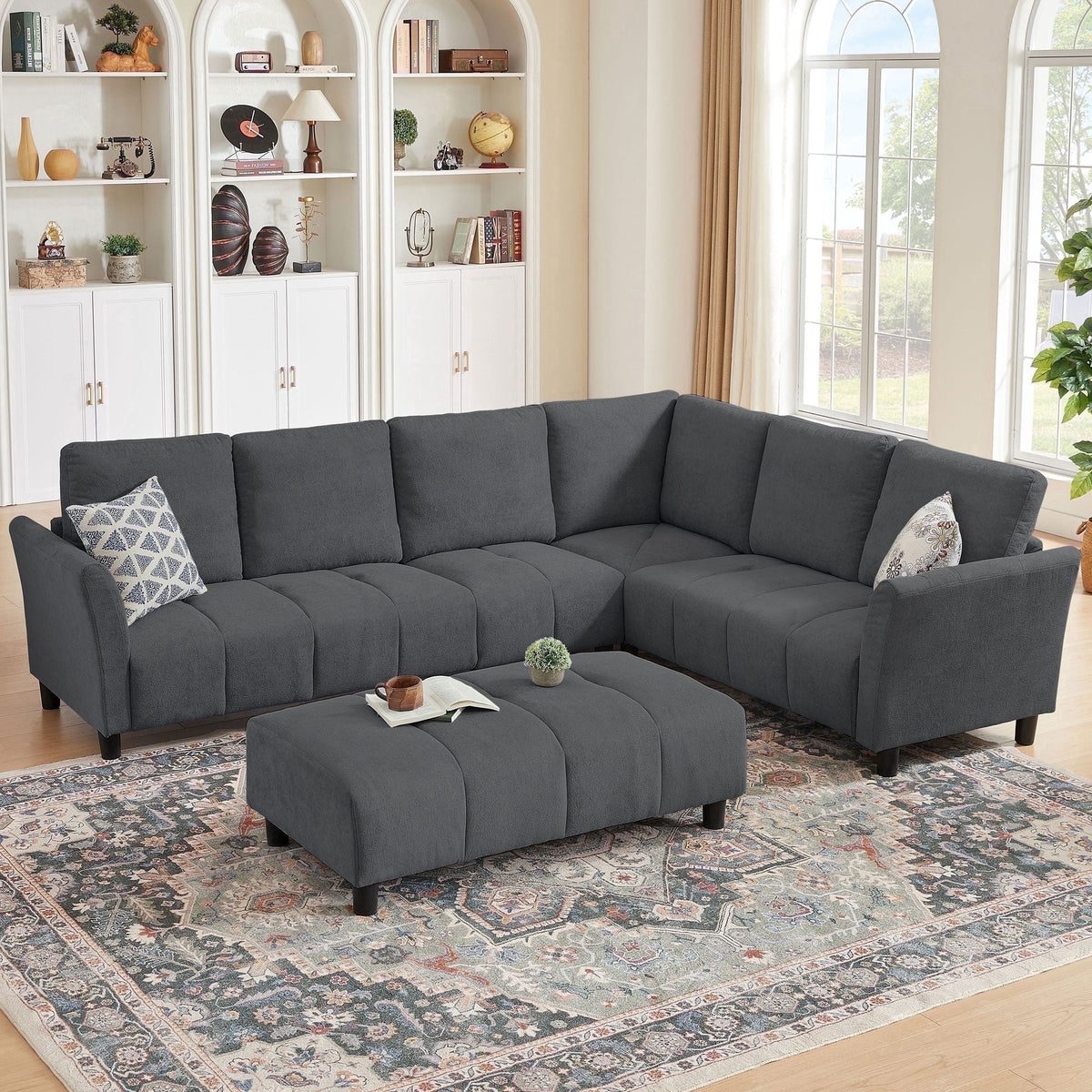 SOLIA 102" 6-Seat L-Shaped Modular Sectional Sofa Couch