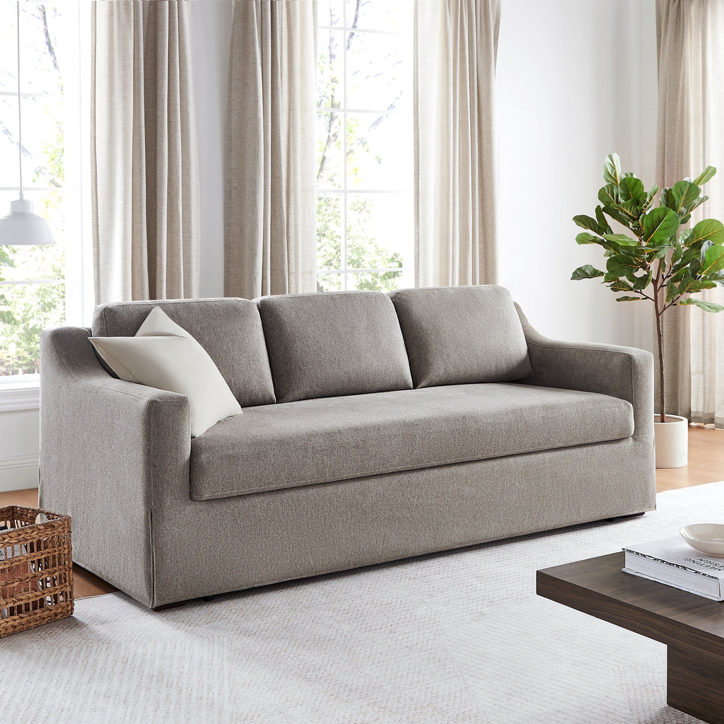 Serta Hanson Modern Farmhouse Convertible Sofa with Queen Size Sleeper, Flax Fabric