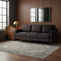 Serta Hemsworth Mid-Century Modern Style Sofa, Charcoal Faux Suede