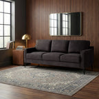 Serta Hemsworth Mid-Century Modern Style Sofa, Charcoal Faux Suede