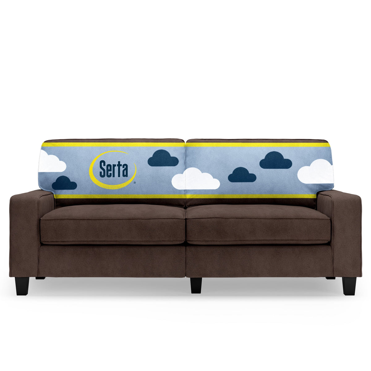 Serta Palisades 78" Track Arm Sofa with Removable Covers Dark Brown