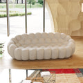 Sdorens 98.43" Bubble Couch,Modern Upholstered Mesh Fabric Lazy Floor Sofa,3D Honeycomb Shape Bubble Sofa Curved Couch for Living Room,Office,Apartment,No-Assembly(Light Gray,3-Seater)