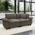 SOLIA 157.5" 6-Seat Cloud Modular Sectional Couch Chenille with Movable Ottoman