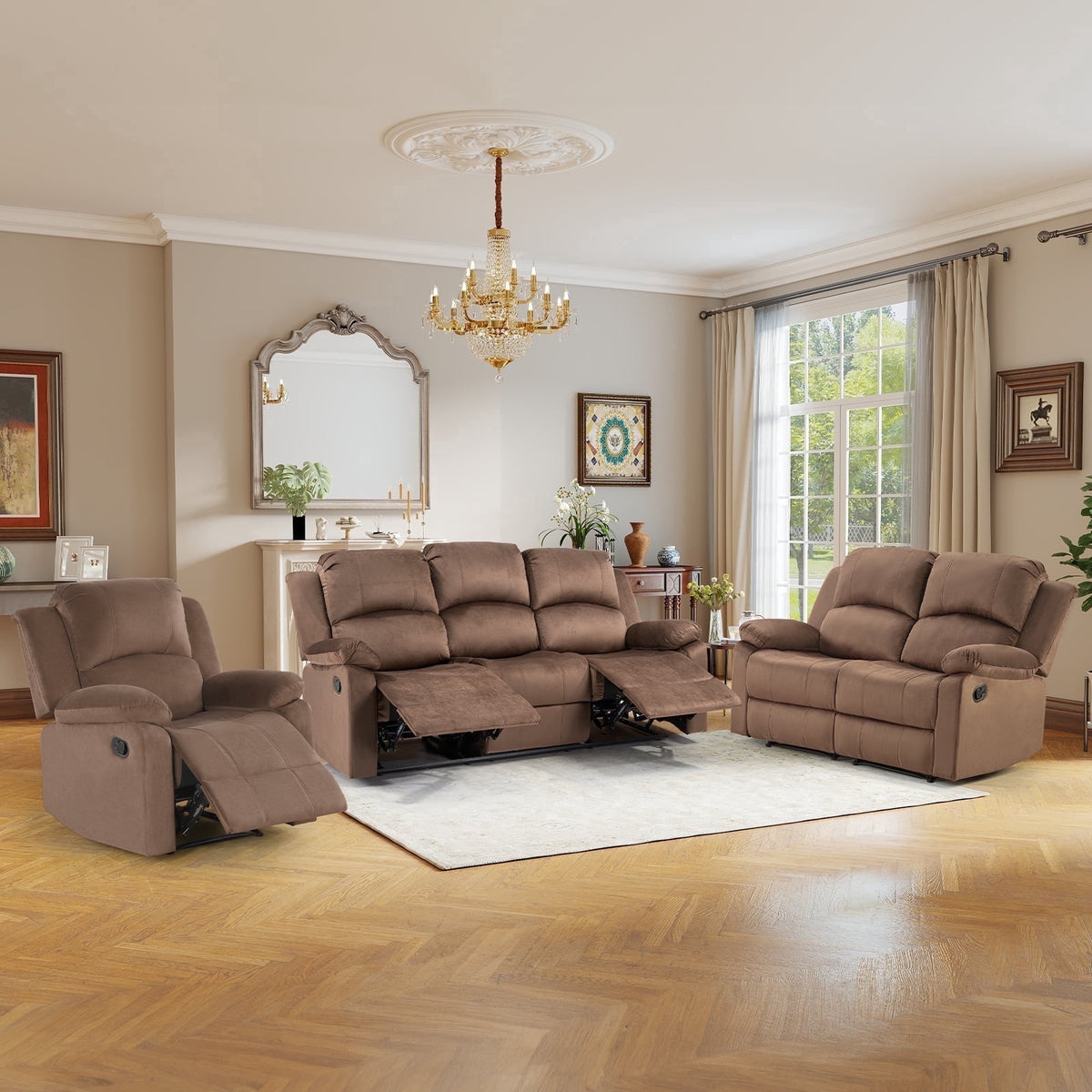 SOLIA 3-Seat Power Reclining Modular Reclining Sectional Sofa