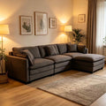 SOLIA 130" 4-Seat U-Shaped Cloud Modular Sectional Couch Linen
