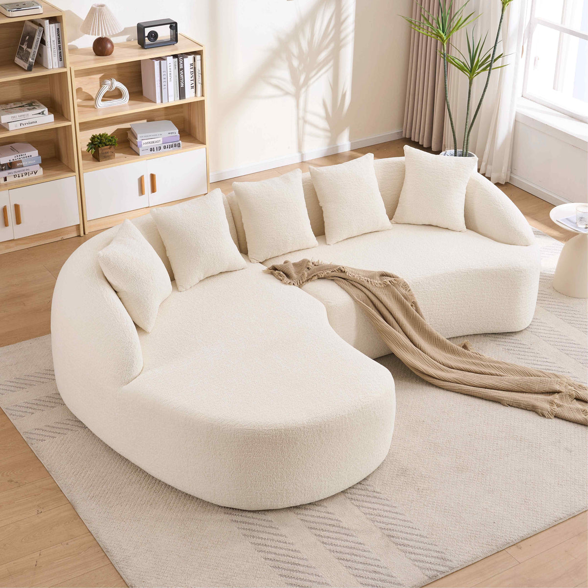 SOLIA 99" L-Shaped Cloud Modular Sectional Couch Chenille