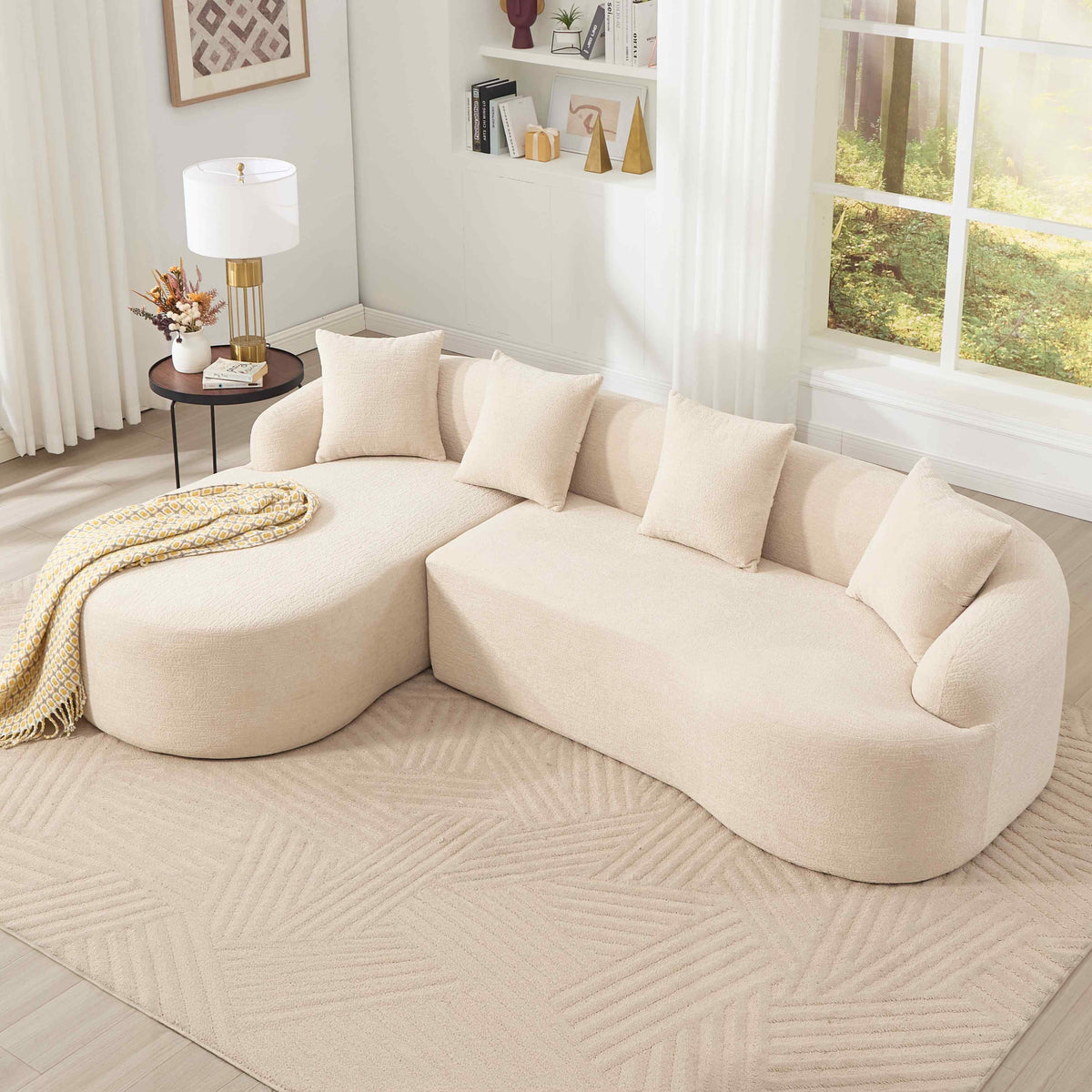 SOLIA 99" L-Shaped Cloud Modular Sectional Couch Chenille