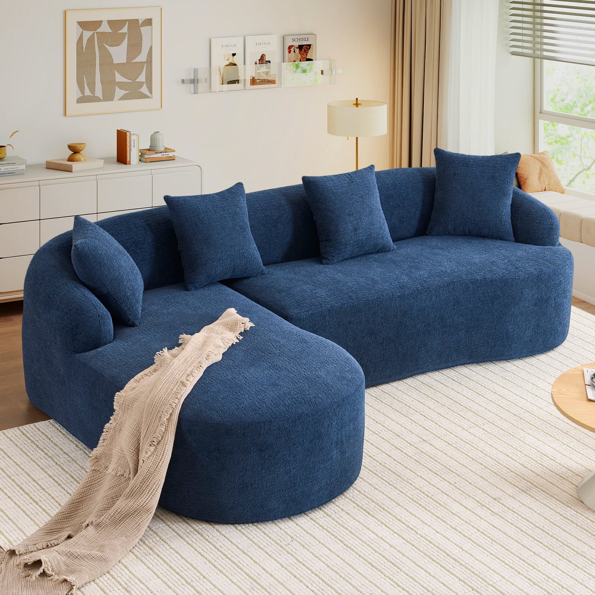 SOLIA 99" L-Shaped Cloud Modular Sectional Couch Chenille