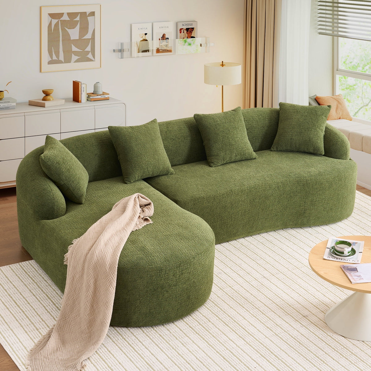SOLIA 99" L-Shaped Cloud Modular Sectional Couch Chenille
