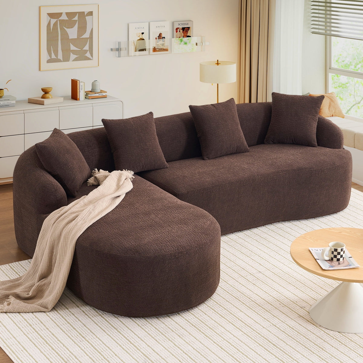 SOLIA 99" L-Shaped Cloud Modular Sectional Couch Chenille